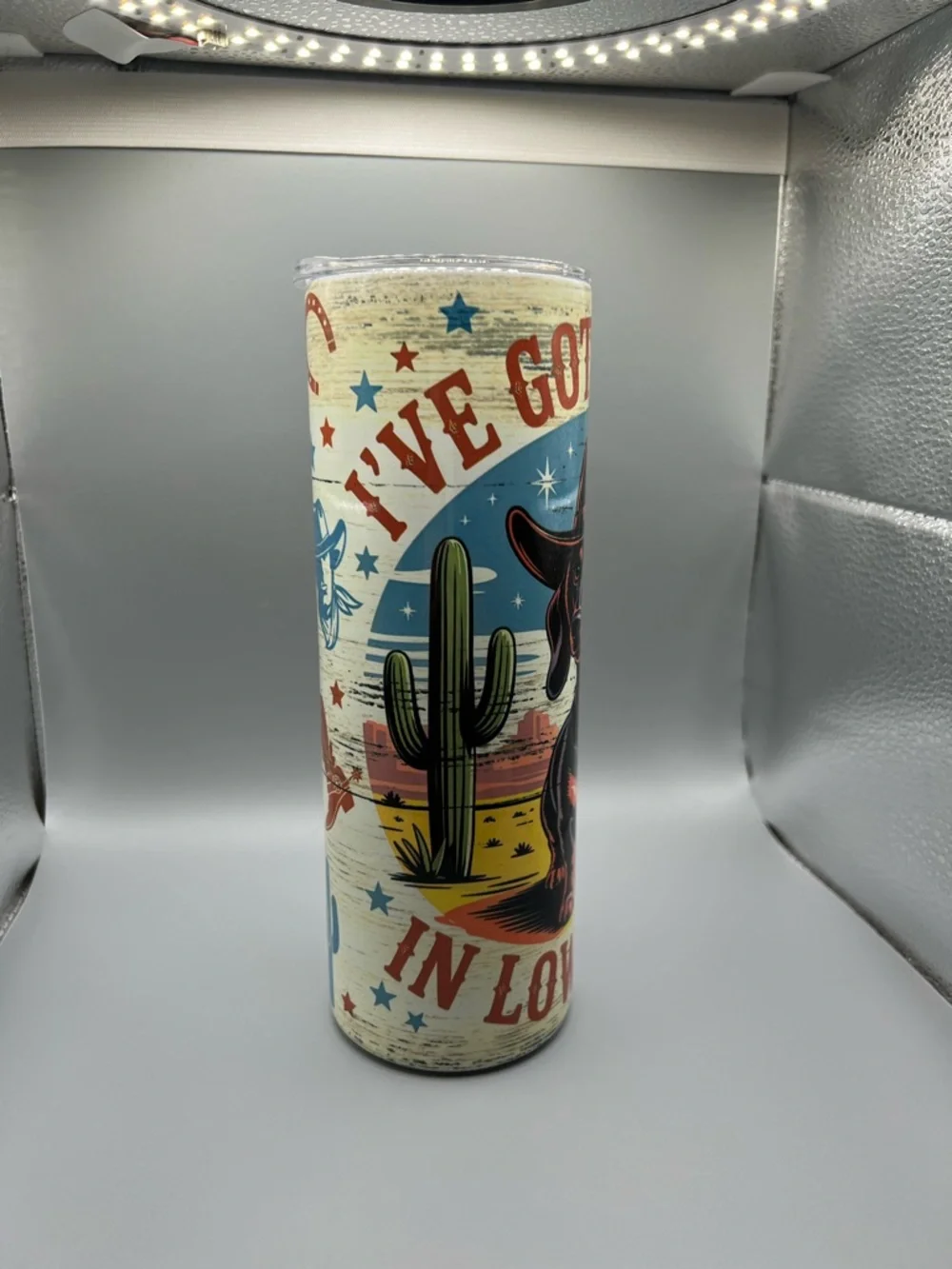 Dachshund Cowboy Graphic Stainless Tumbler - Handmade #O0070C - Picture 2 of 7